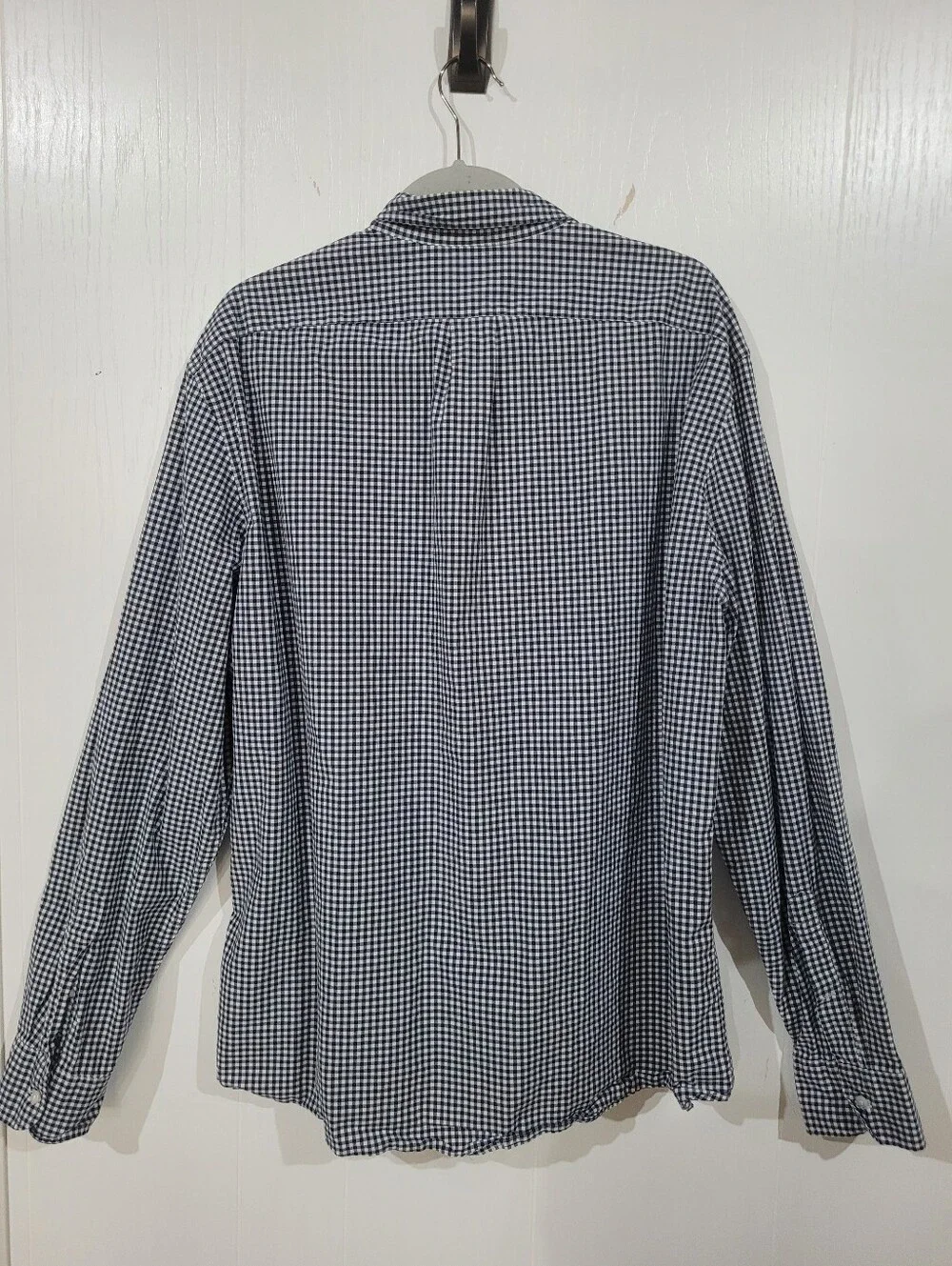 J. Crew Mens Secret Wash Slim L/S Navy Gingham Check Button-Down XXL 2XL